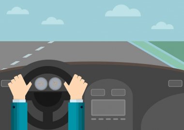 işadamı araba direksiyon simidi üzerinde eller