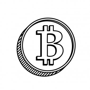 sikke bitcoin kontur - clipart vektör 