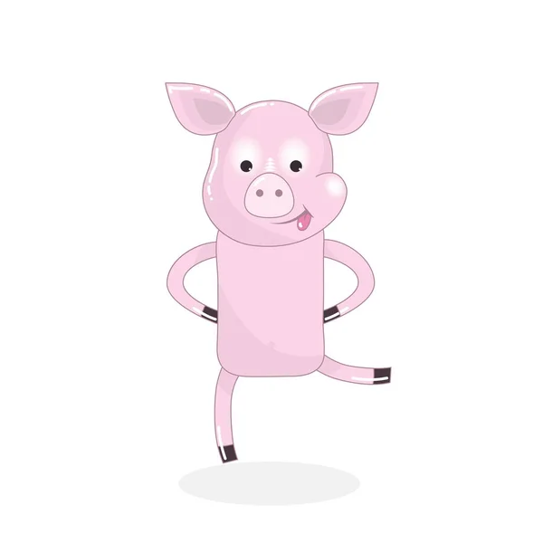 Lustige tanzende Schweine für T-Shirt-Druck — Stockvektor