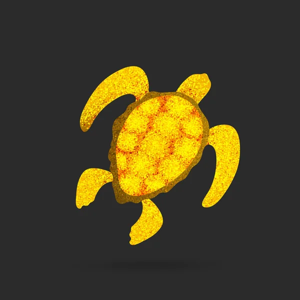 Tartaruga dourada - logotipo da tartaruga espumante — Vetor de Stock