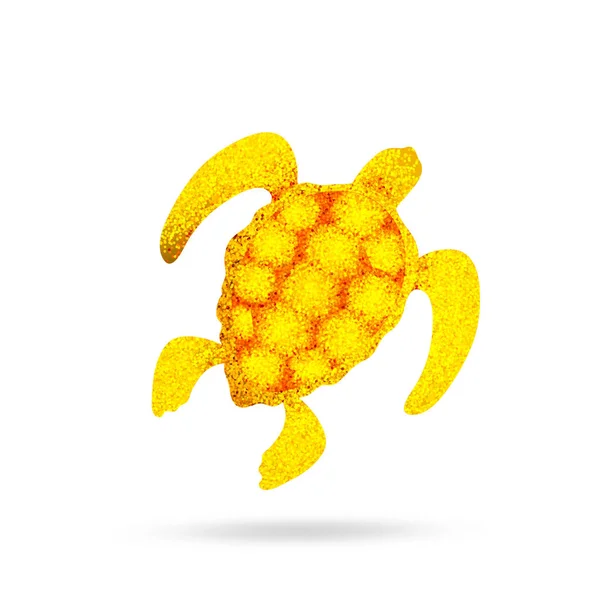 Goldene Schildkröte - funkelndes Schildkrötenlogo — Stockvektor