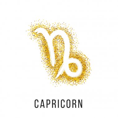 Oğlak altın glitter vektör burç