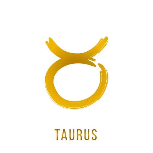 Taurus ouro brilho signo do zodíaco vetor — Vetor de Stock