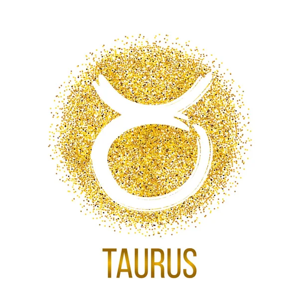 Taurus glitter sparkle vector zodiac sign — Stock Vector