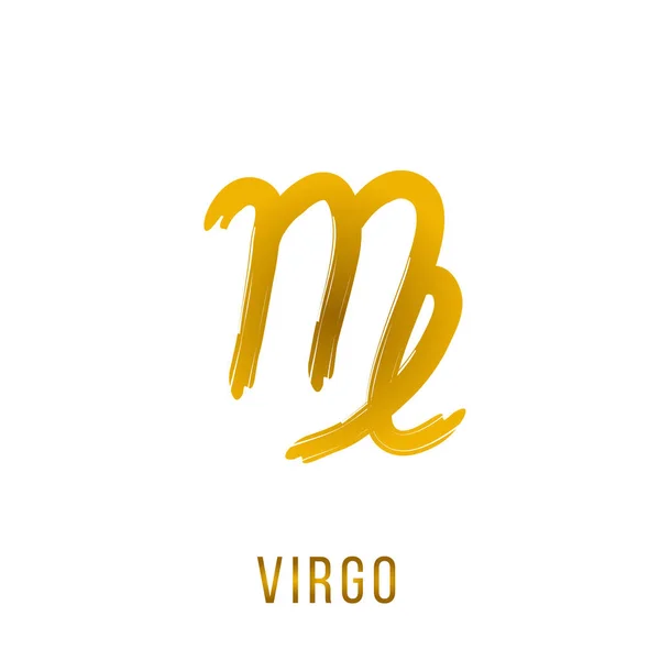 Signo do zodíaco do vetor do brilho do ouro virgo — Vetor de Stock