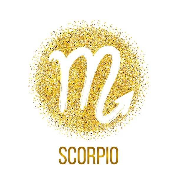 Scorpio gold glitter vector zodiac sign — Stock Vector