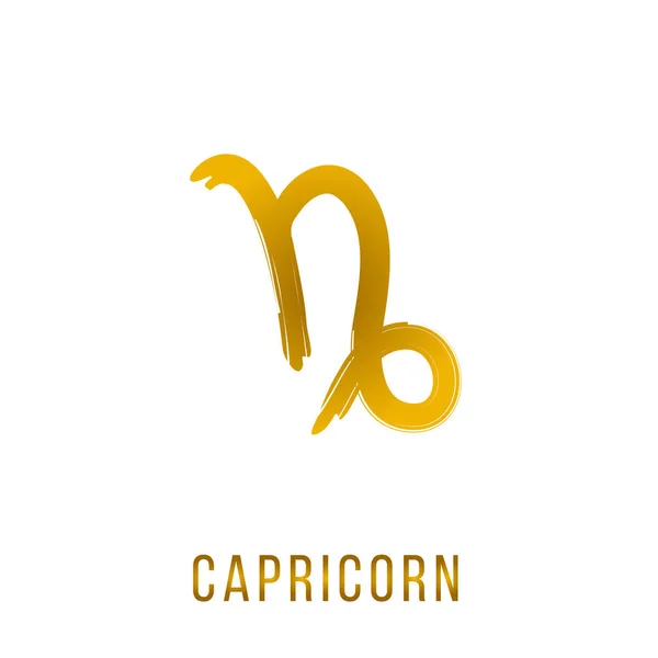 Capricórnio ouro brilho signo do zodíaco vetor — Vetor de Stock