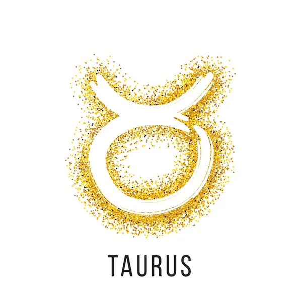 Taurus glitter shine vector zodiac sign — Stock Vector