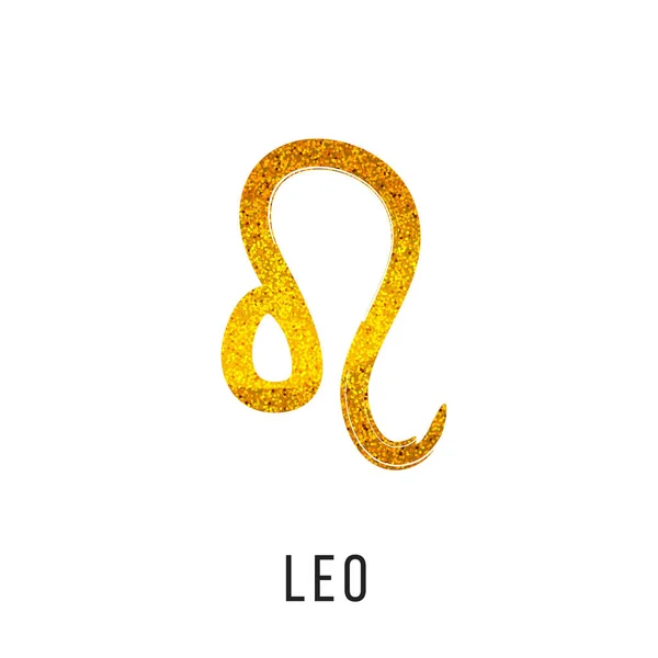 Leo guld glitter vektor stjärntecken — Stock vektor