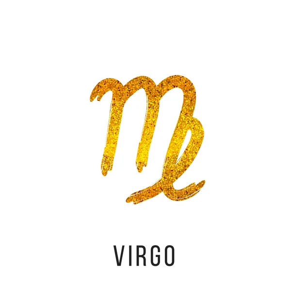 Signo do zodíaco do vetor do brilho do ouro virgo — Vetor de Stock