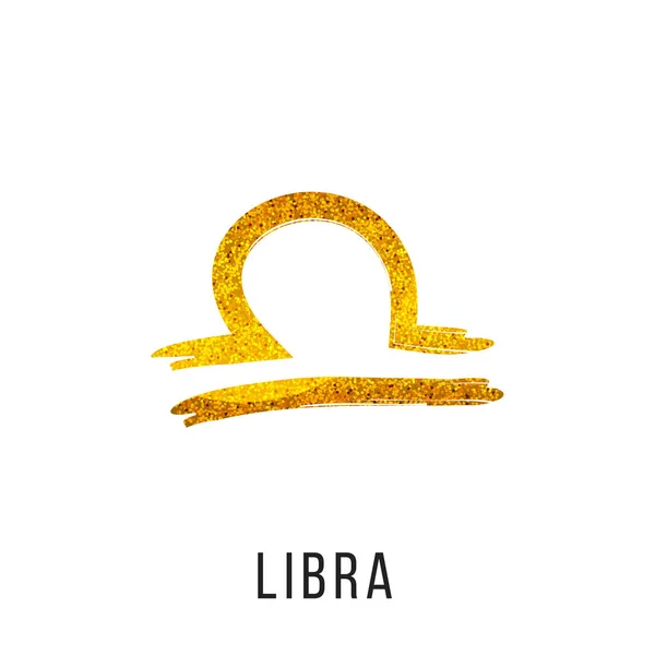 Libra ouro brilho signo do zodíaco vetor — Vetor de Stock