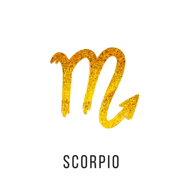 Scorpio ouro brilho signo do zodíaco vetor — Vetor de Stock