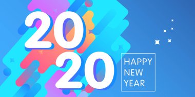  Mutlu Yıllar kutlamaları için soyut arkaplan üzerine metin 2020