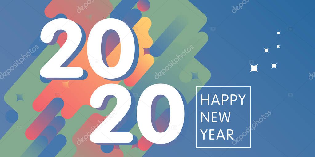  text 2020 on abstract background for Happy New Year celebration