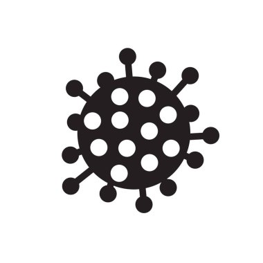 Coronavirus 2019-nCoV. Corona virüs ikonu. Beyaz arkaplanda siyah izole.