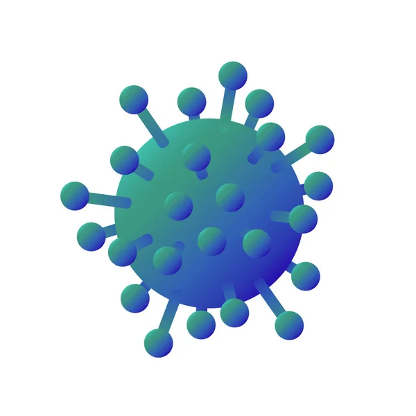Icono Del Virus Corona Verde Aislado Infección Respiratoria Por Patógenos — Vector de stock
