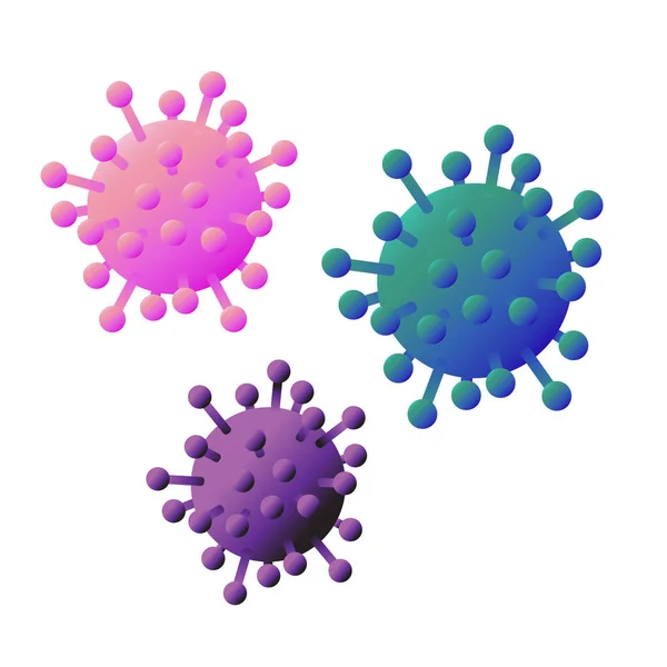 Roman Coronavirus 2019 Ncov Icône Virus Covid Différentes Couleurs — Image vectorielle