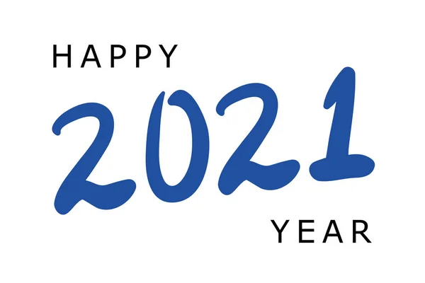 Feliz Año Nuevo 2021 Letras Texto Color Azul Tarjeta Felicitación — Archivo Imágenes Vectoriales