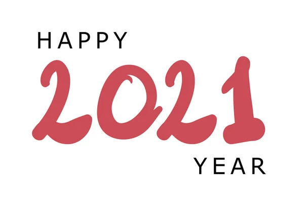 Feliz Año Nuevo 2021 Letras Texto Color Rojo Tarjeta Felicitación — Archivo Imágenes Vectoriales