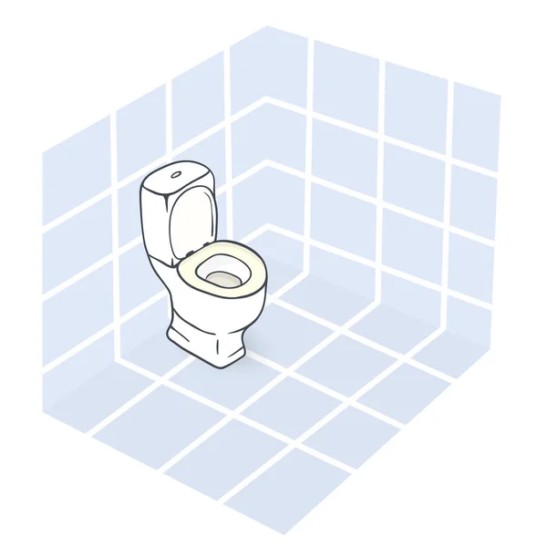 Toaletní Mísa Záchodě Kreslený Styl Toaletní Mísy — Stockový vektor