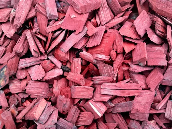 Parkta süsleme olarak kırmızı renkli çıra — Stok fotoğraf