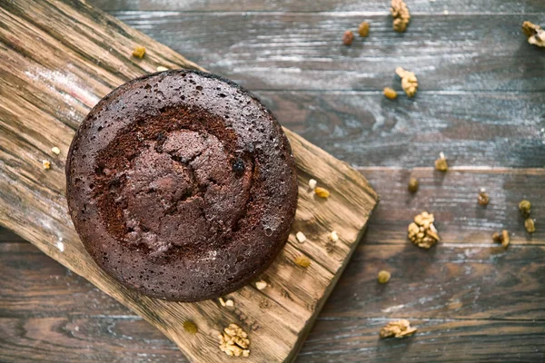 Tablo, lezzetli çikolatalı kek yakın çekim