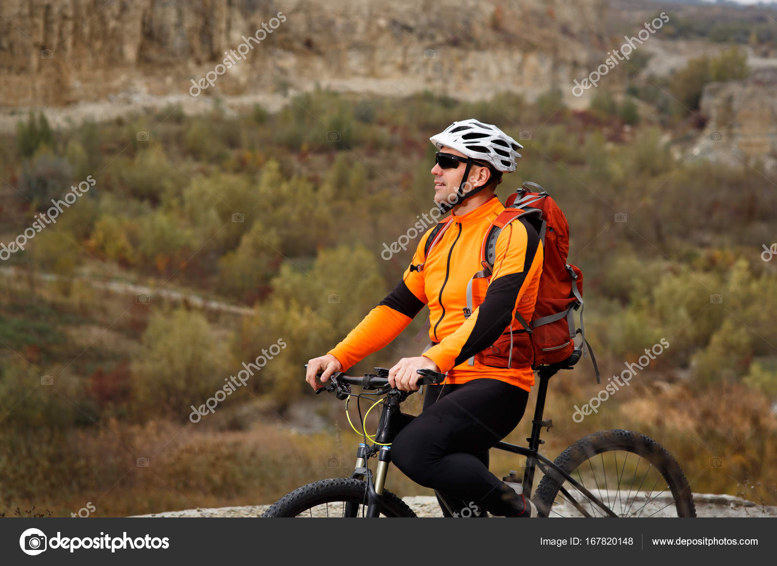 biking with backpack
