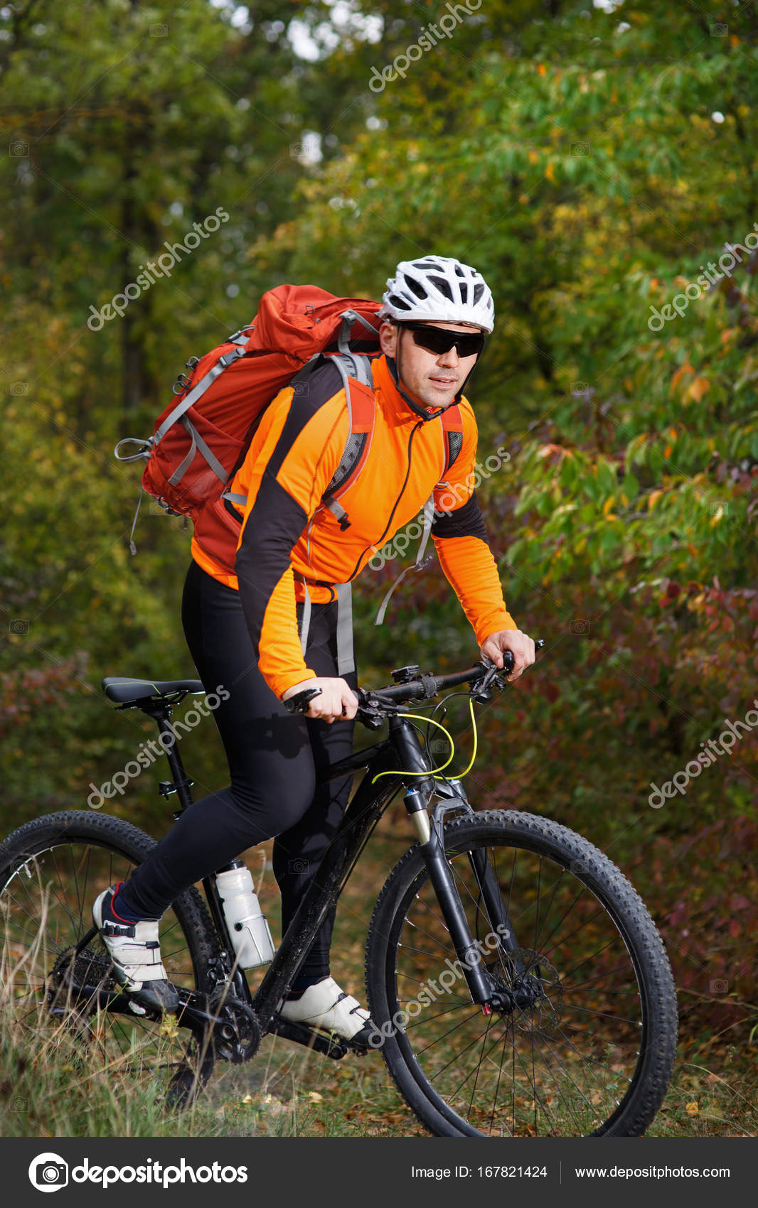 biking with backpack