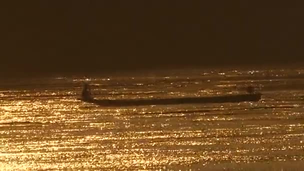 Рыбацкая Лодка Реке Меконг — стоковое видео