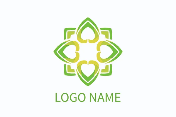 Fleur amour logo — Image vectorielle