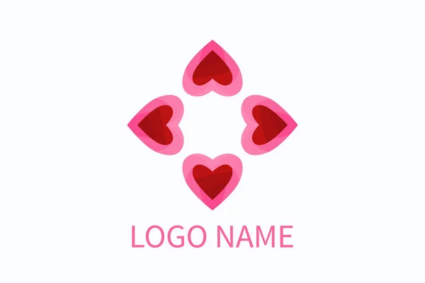 Flower love logo — Stock Vector