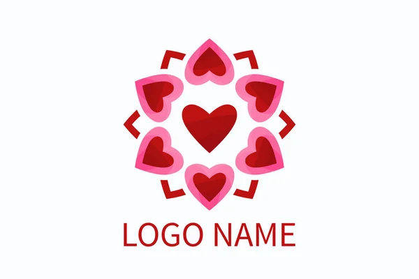 Blomma kärlek logotyp — Stock vektor