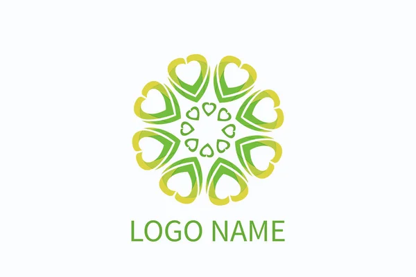 Fleur amour logo — Image vectorielle