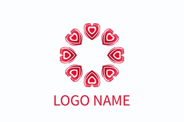 Blomma kärlek logotyp — Stock vektor