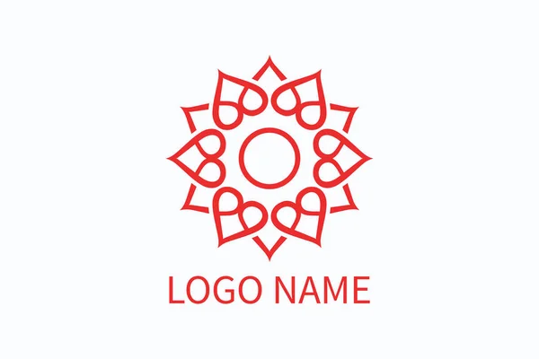 Logotipo de amor de flores — Vector de stock