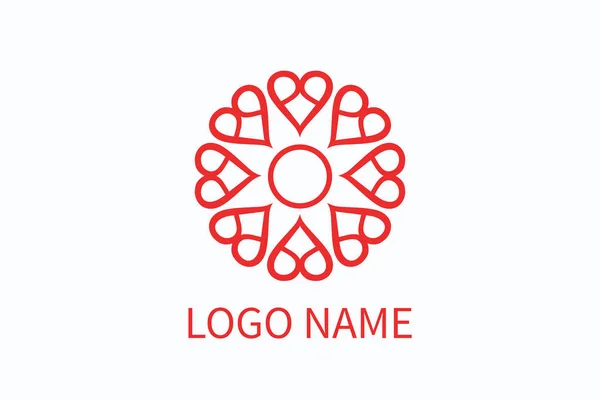 Λογότυπο αγάπης λουλουδιών — Διανυσματικό Αρχείο