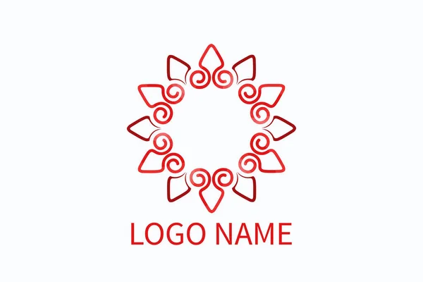 Logotipo de amor de flores — Vector de stock