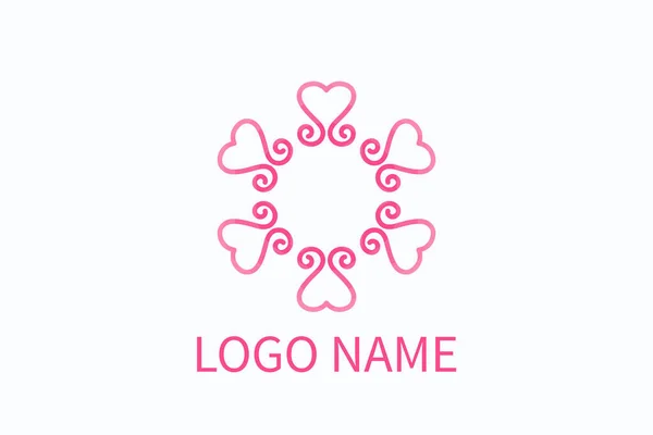 Logo fleur d'amour — Image vectorielle