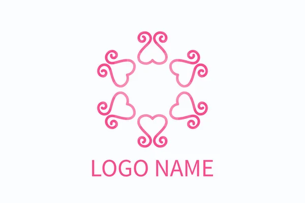 Amor flor logotipo — Vetor de Stock