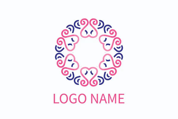 Logo de flor de amor — Vector de stock