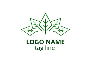 Yaratıcı yaprak simgesi tasarımı. Sağlıklı organizasyon, danışman, finans, hastane, yatırım şirketi, ikamet eden şirket gibi şirketlerin logosu.