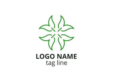 Yaratıcı yaprak simgesi tasarımı. Sağlıklı organizasyon, danışman, finans, hastane, yatırım şirketi, ikamet eden şirket gibi şirketlerin logosu.