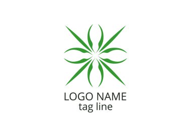 Yaratıcı yaprak simgesi tasarımı. Sağlıklı organizasyon, danışman, finans, hastane, yatırım şirketi, ikamet eden şirket gibi şirketlerin logosu.