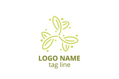 Yaratıcı yaprak simgesi tasarımı. Sağlıklı organizasyon, danışman, finans, hastane, yatırım şirketi, ikamet eden şirket gibi şirketlerin logosu.