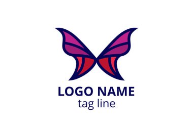 Yaratıcı hayvan ikonu kelebek işareti tasarımı. Güzellik sektörünün logosu, spa derisi gibi, moda. Ya da başka bir modern şirket, danışman, yatırım, şirket.