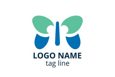 Yaratıcı hayvan ikonu kelebek işareti tasarımı. Güzellik sektörünün logosu, spa derisi gibi, moda. Ya da başka bir modern şirket, danışman, yatırım, şirket.