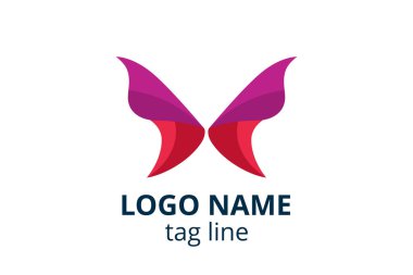 Yaratıcı hayvan ikonu kelebek işareti tasarımı. Güzellik sektörünün logosu, spa derisi gibi, moda. Ya da başka bir modern şirket, danışman, yatırım, şirket.