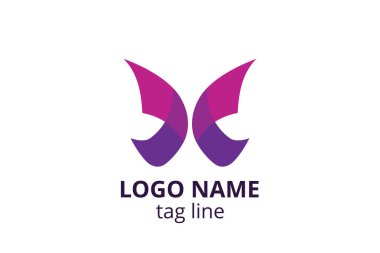 Yaratıcı hayvan ikonu kelebek işareti tasarımı. Güzellik sektörünün logosu, spa derisi gibi, moda. Ya da başka bir modern şirket, danışman, yatırım, şirket.