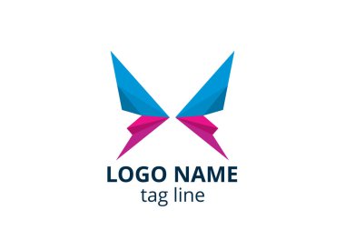 Yaratıcı hayvan ikonu kelebek işareti tasarımı. Güzellik sektörünün logosu, spa derisi gibi, moda. Ya da başka bir modern şirket, danışman, yatırım, şirket.