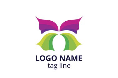 Yaratıcı hayvan ikonu kelebek işareti tasarımı. Güzellik sektörünün logosu, spa derisi gibi, moda. Ya da başka bir modern şirket, danışman, yatırım, şirket.